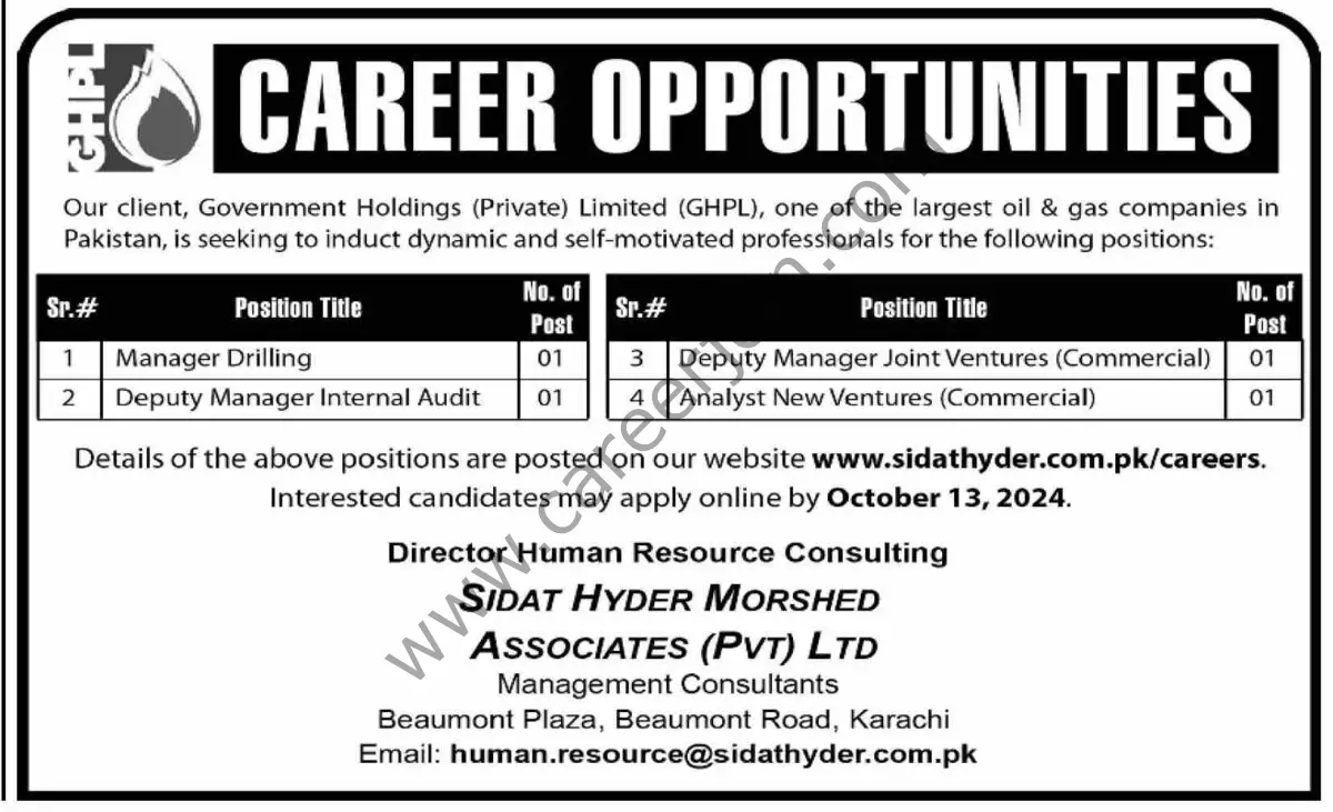 Government Holdings Pvt Ltd GHPL Jobs 29 September 2024 Dawn 1