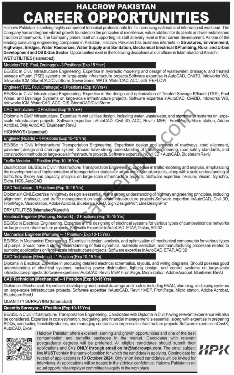 Halcrow Pakistan Jobs 29 September 2024 Dawn 1