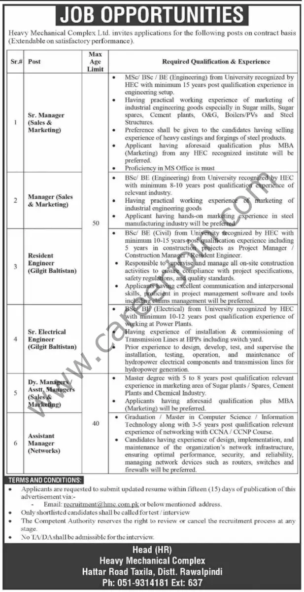 Heavy Mechanical Complex Ltd Jobs 29 September 2024 Dawn 1