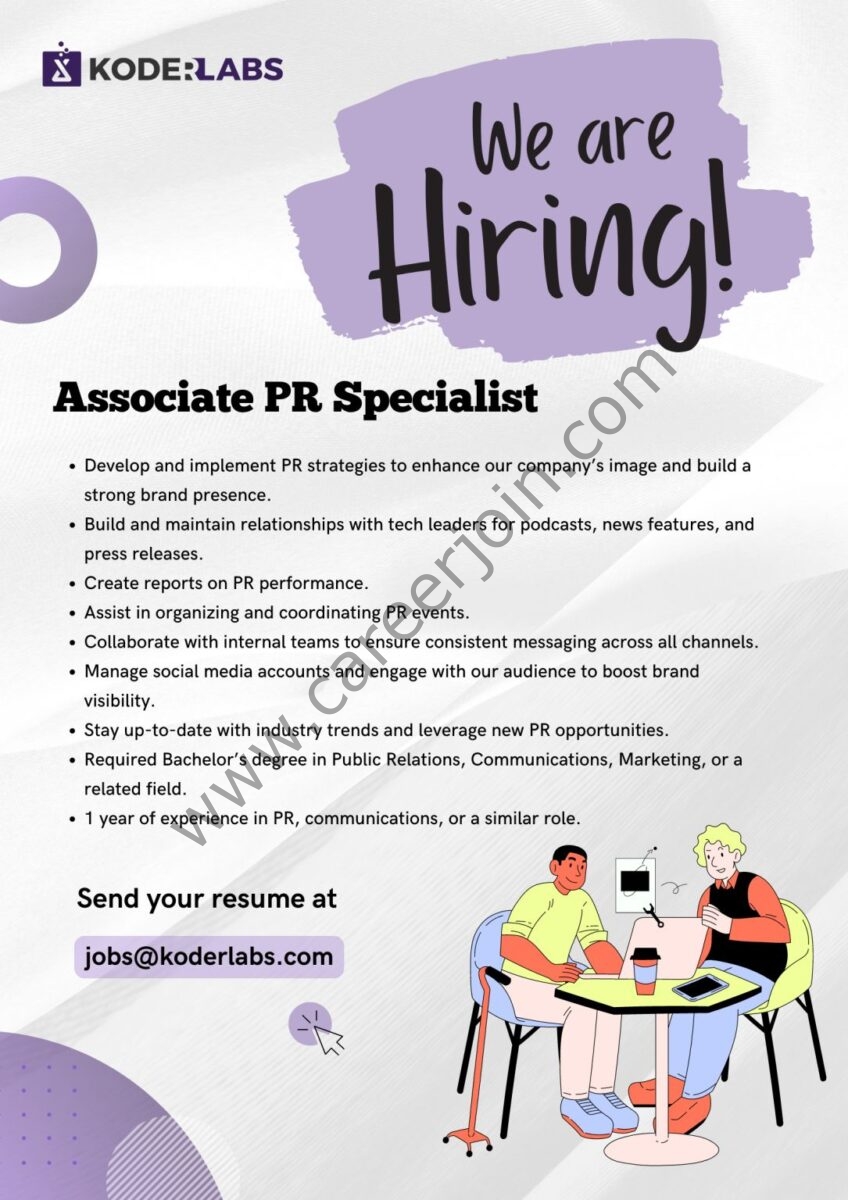 Koder Labs Jobs Associate PR Specialist 1