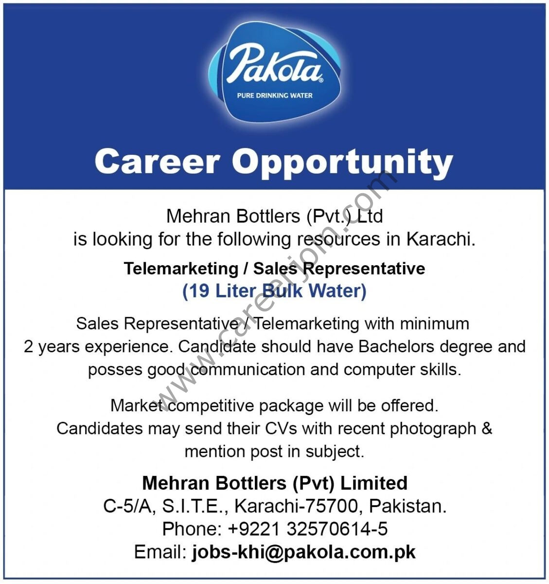 Pakola Mehran Bottlers Pvt Ltd Jobs October 2024 1