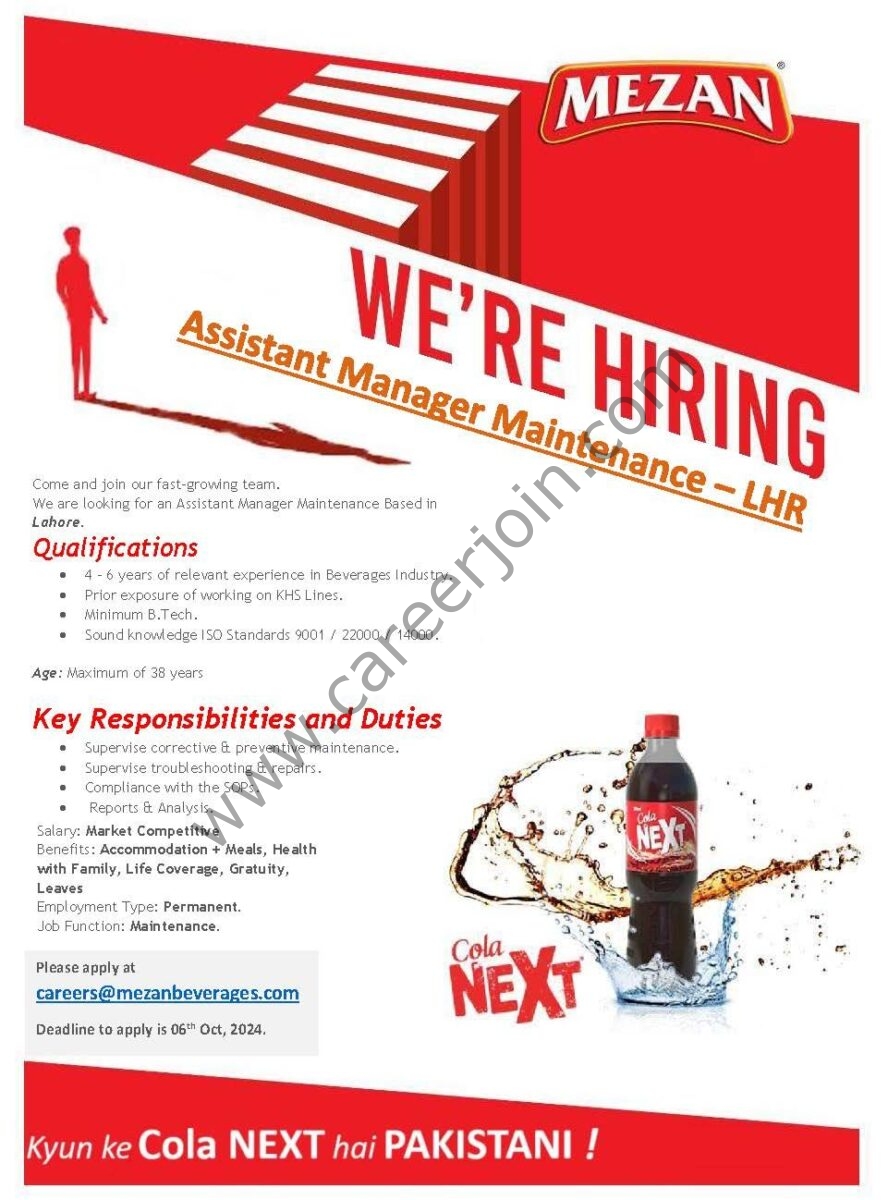 Mezan Beverages Cola Next Jobs October 2024 1