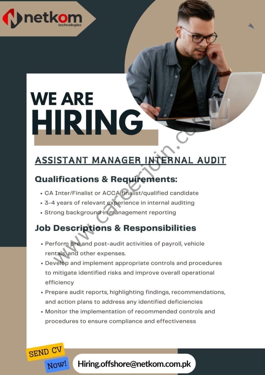 Netkom Technologies Jobs Assistant Manager Internal Audit 1