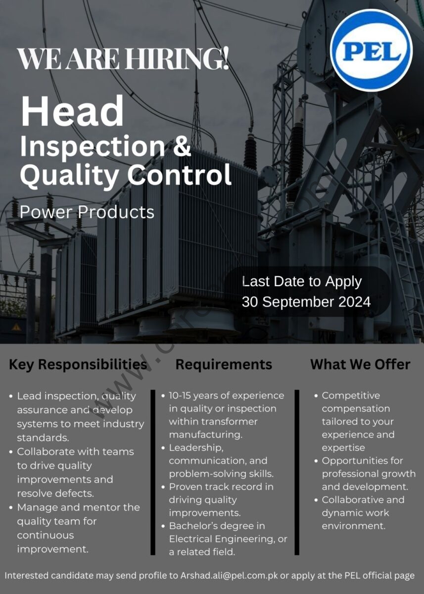 Pak Elektron Limited PEL Jobs Head Inspection & Quality Control 1