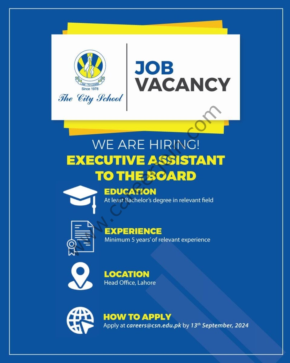   The City School Jobs Executive Assistant 1