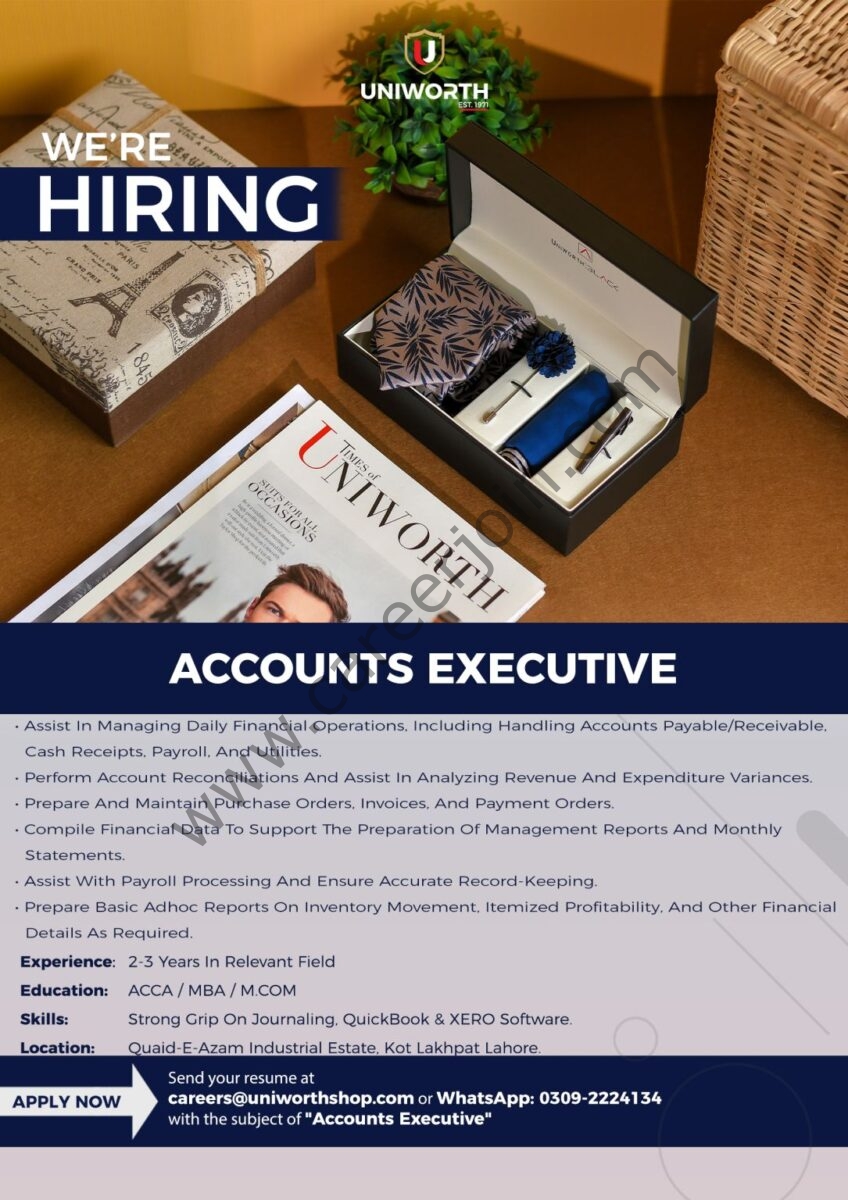 Uniworth Jobs Accounts Executive  1