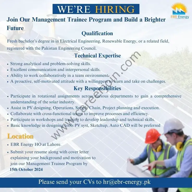 EBR Energy Pakistan Management Trainee Program 2024 1