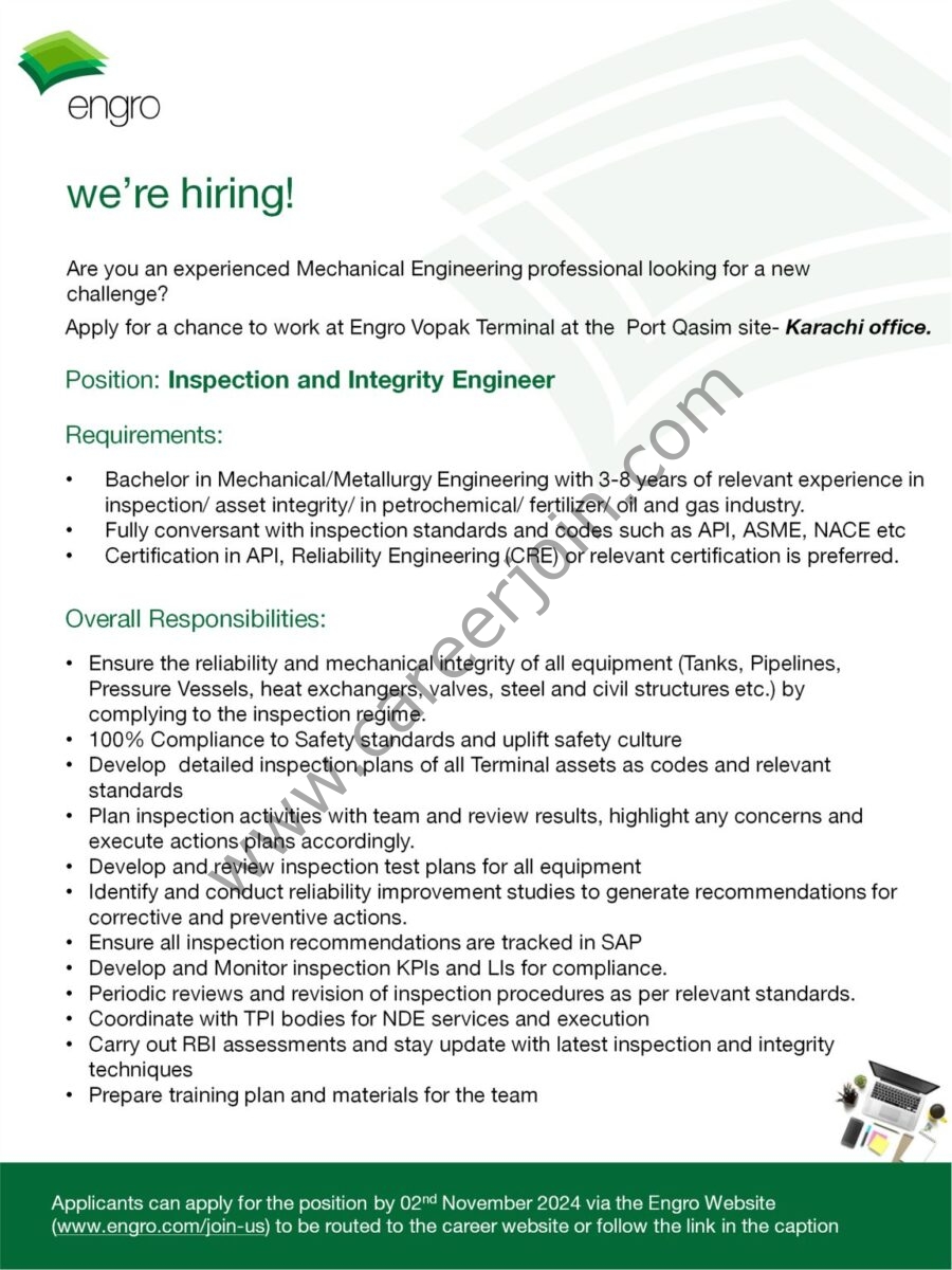 Engro Corporation Limited Jobs November 2024 2