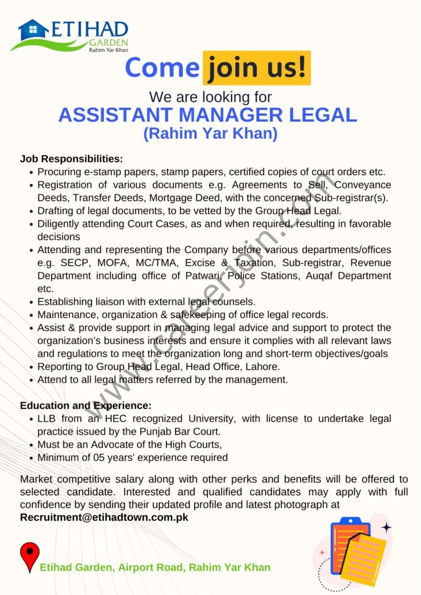 Etihad Garden Jobs Assistant Manager Legal  1