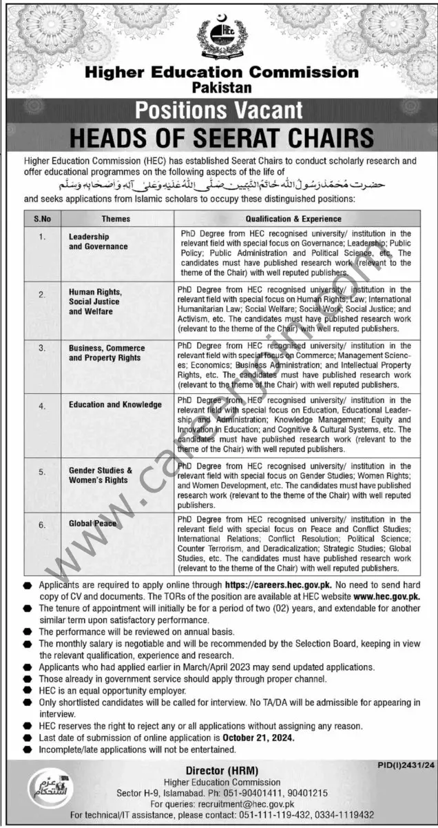 Higher Education Commission HEC Jobs 06 October 2024 Dawn 1