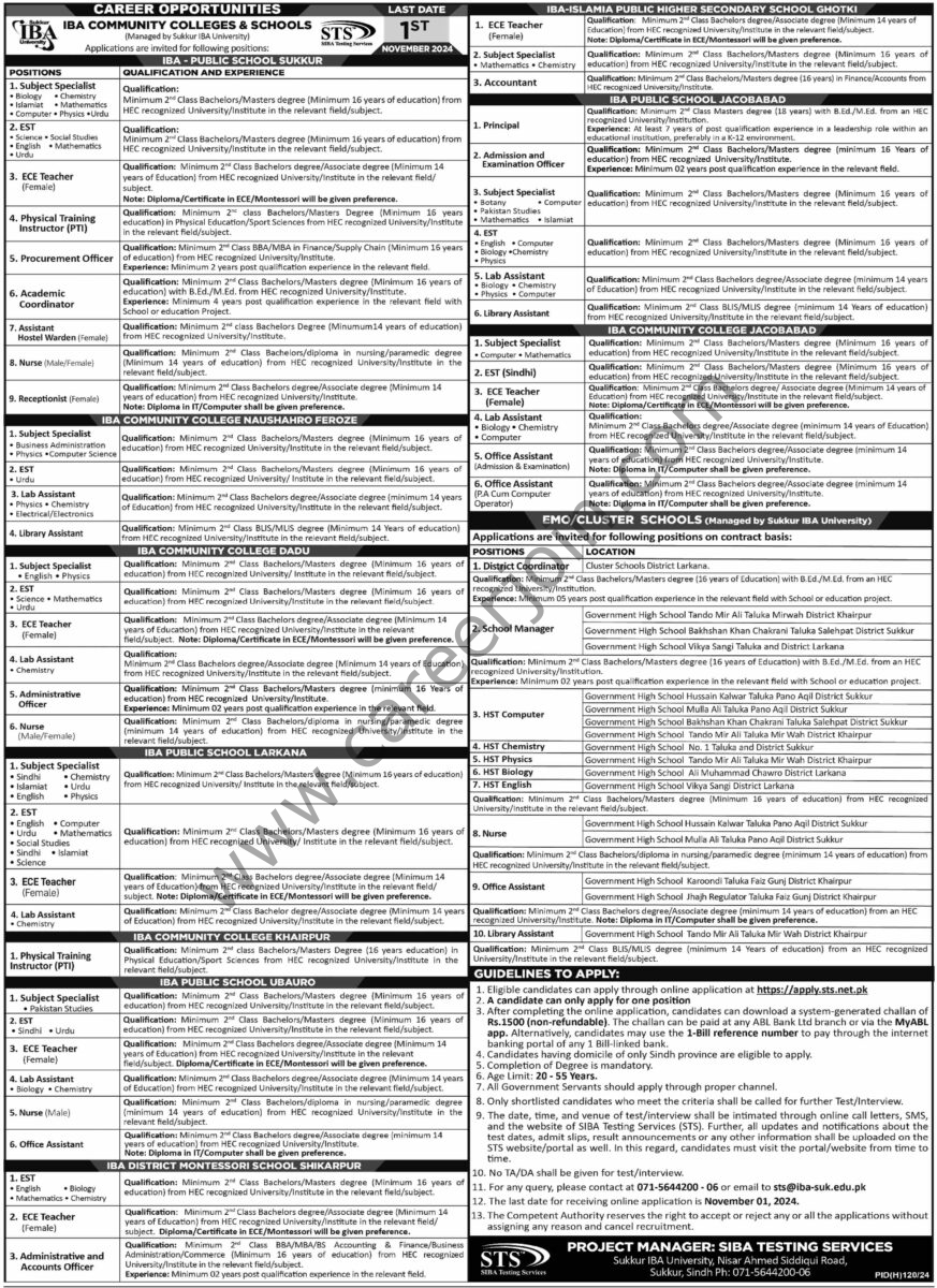 IBA Communication Colleges & Schools Jobs 06 October 2024 Dawn 1