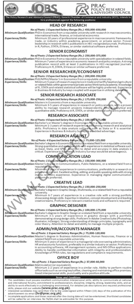 Karachi Chamber of Commerce & Industry KCCI Jobs 21 October 2024 Dawn 1