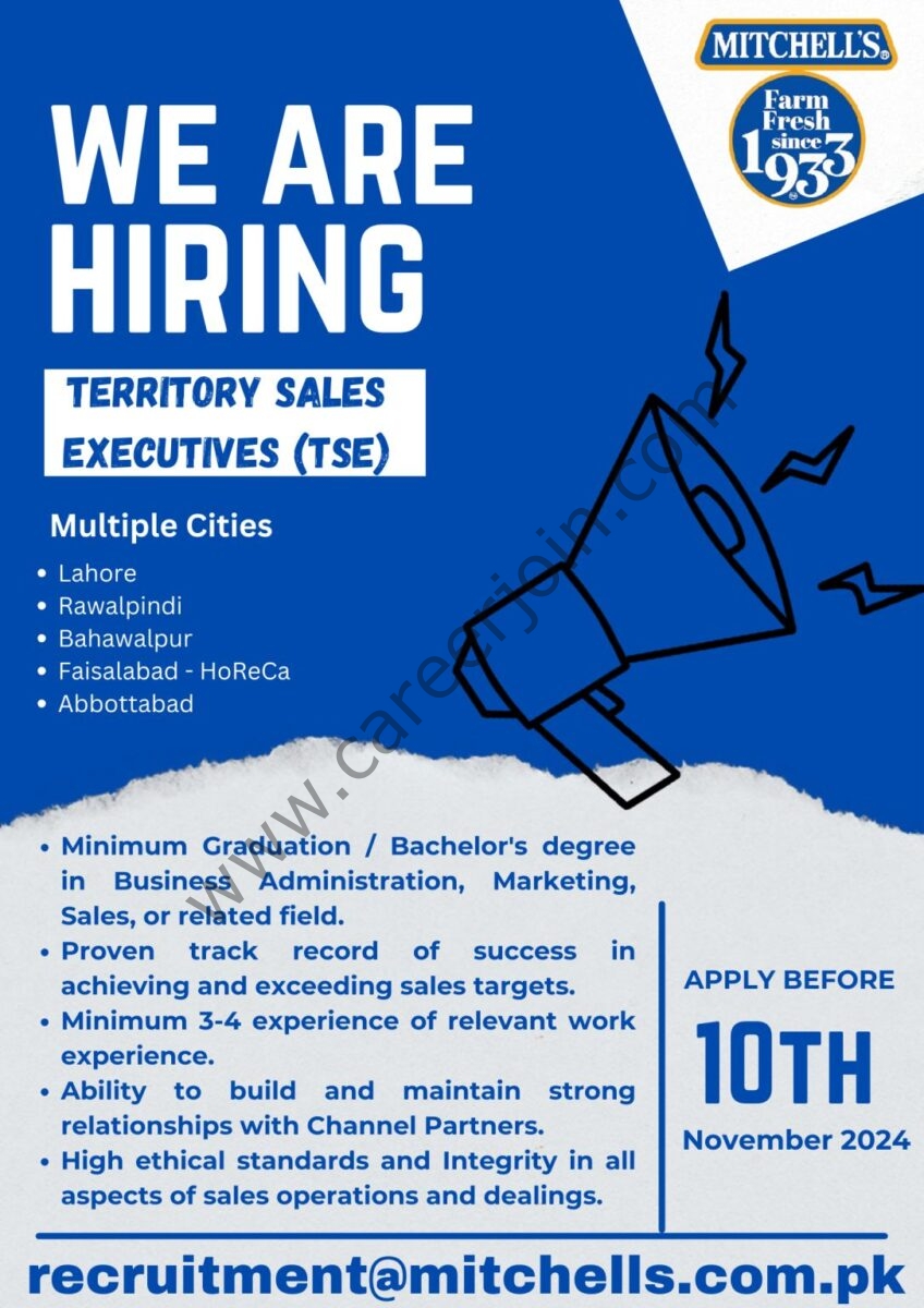 Mitchell's Fruit Farm Limited Jobs Territory Sales Executive 1