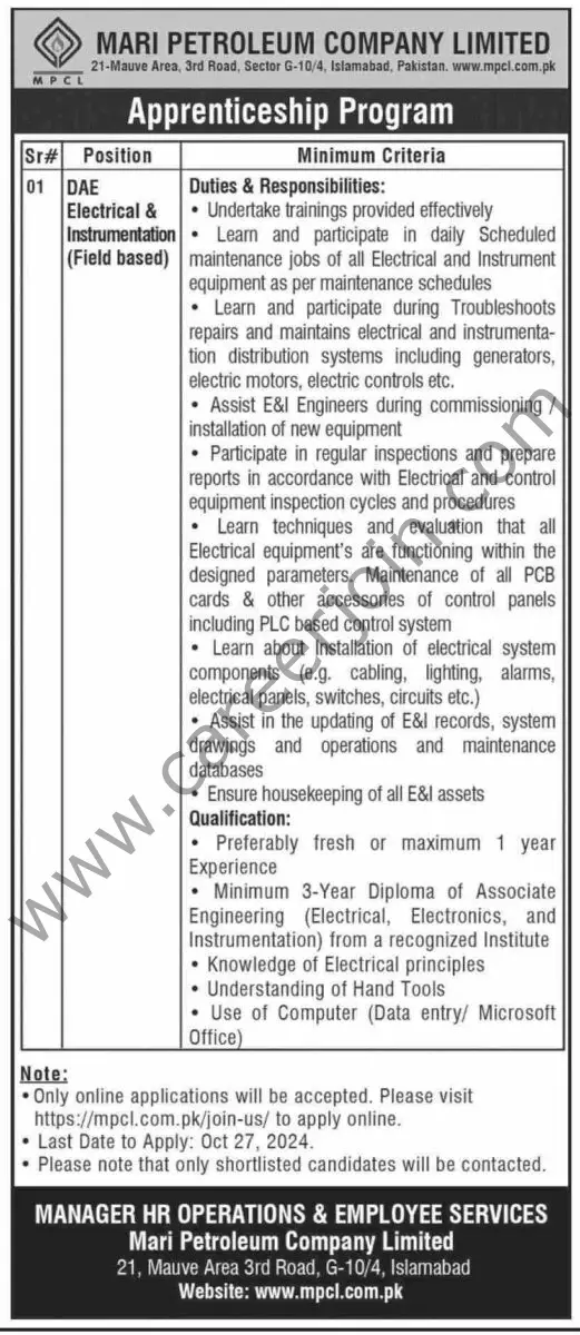 Mari Petroleum Co Ltd Jobs 20 October 2024 Dawn 01 1