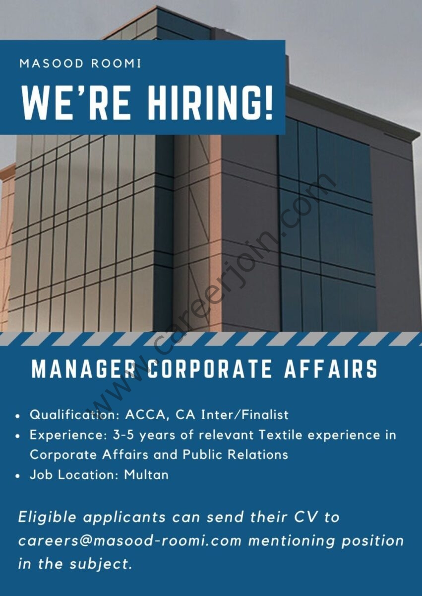 Masood Roomi Jobs Manager Corporate Affairs  1