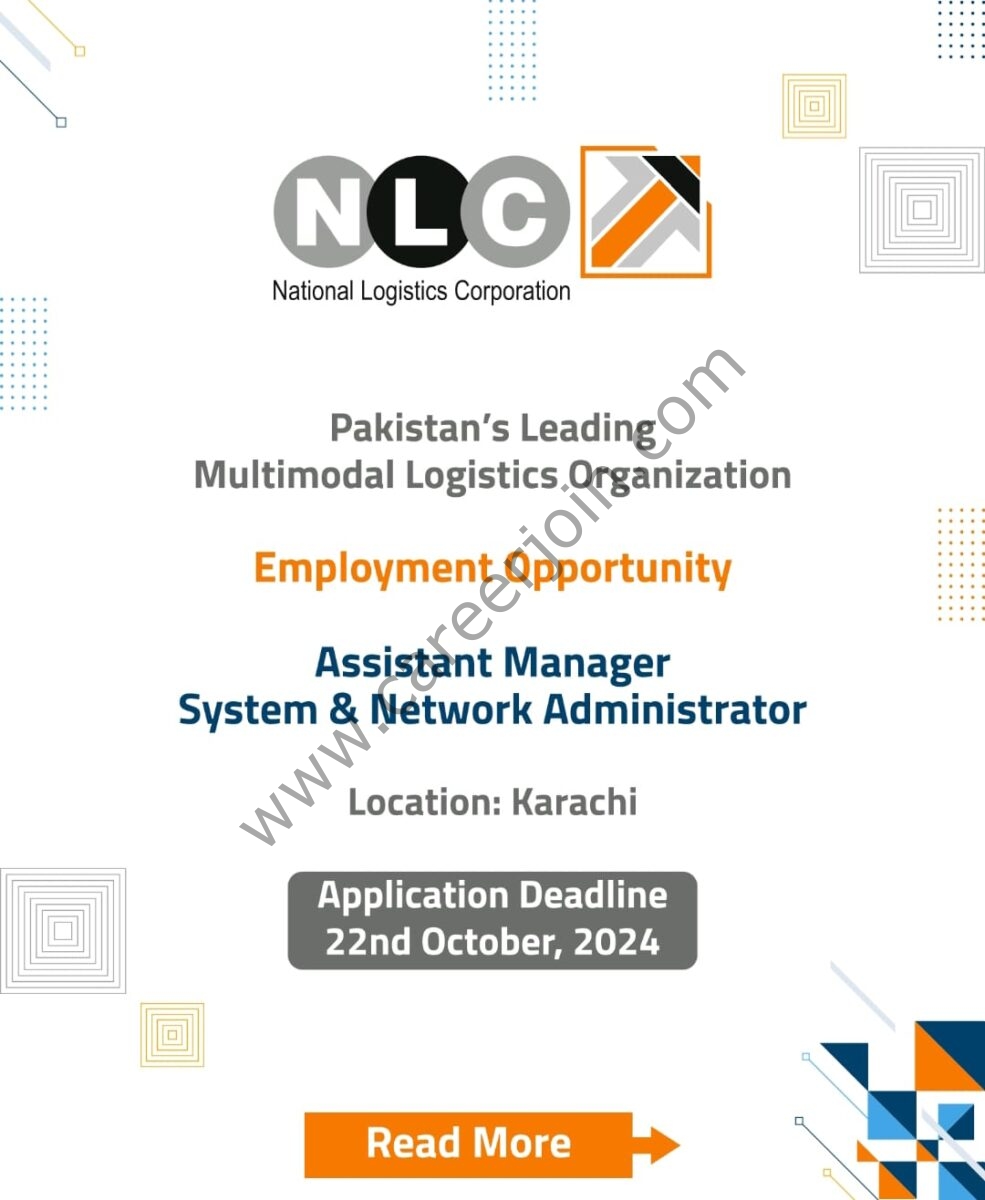 National Logistics Corporation NLC Jobs Assistant Manager System & Network Administrator 1