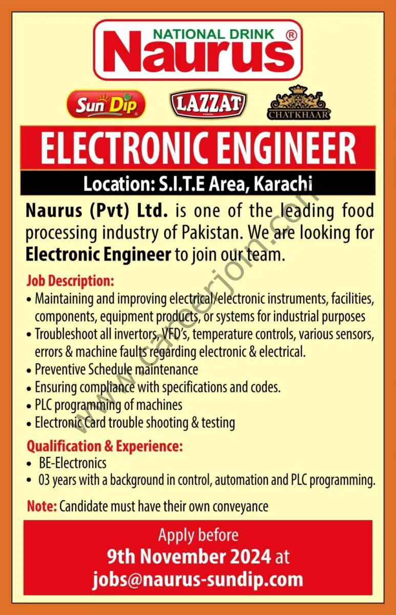 Naurus Pvt Ltd Jobs Electronic Engineer 1