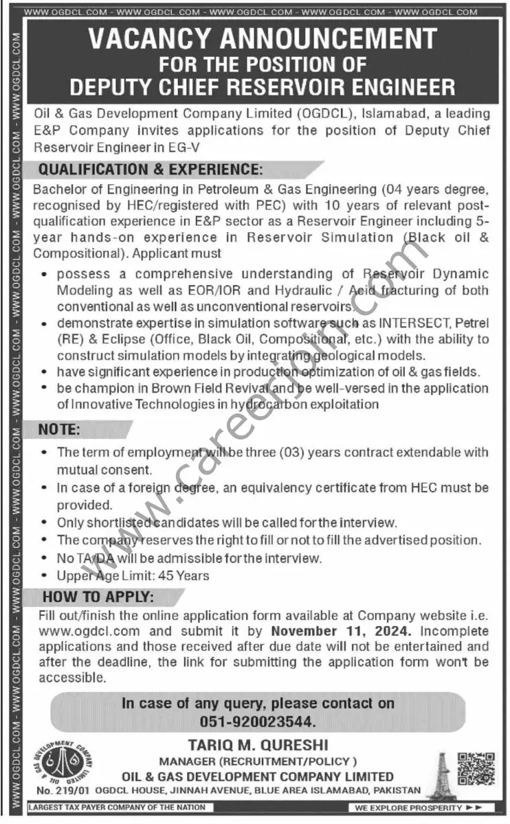 Oil & Gas Development Co Ltd OGDCL Jobs 27 October 2024 Dawn 01 1