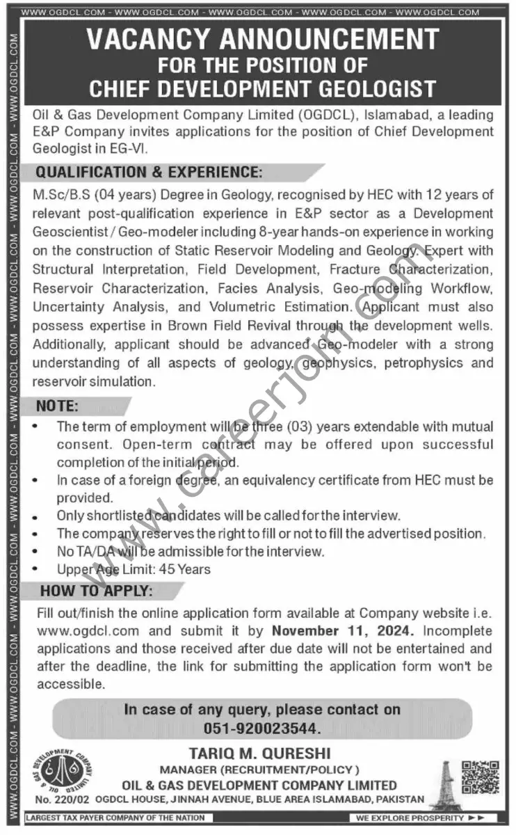 Oil & Gas Development Co Ltd OGDCL Jobs 27 October 2024 Dawn 1