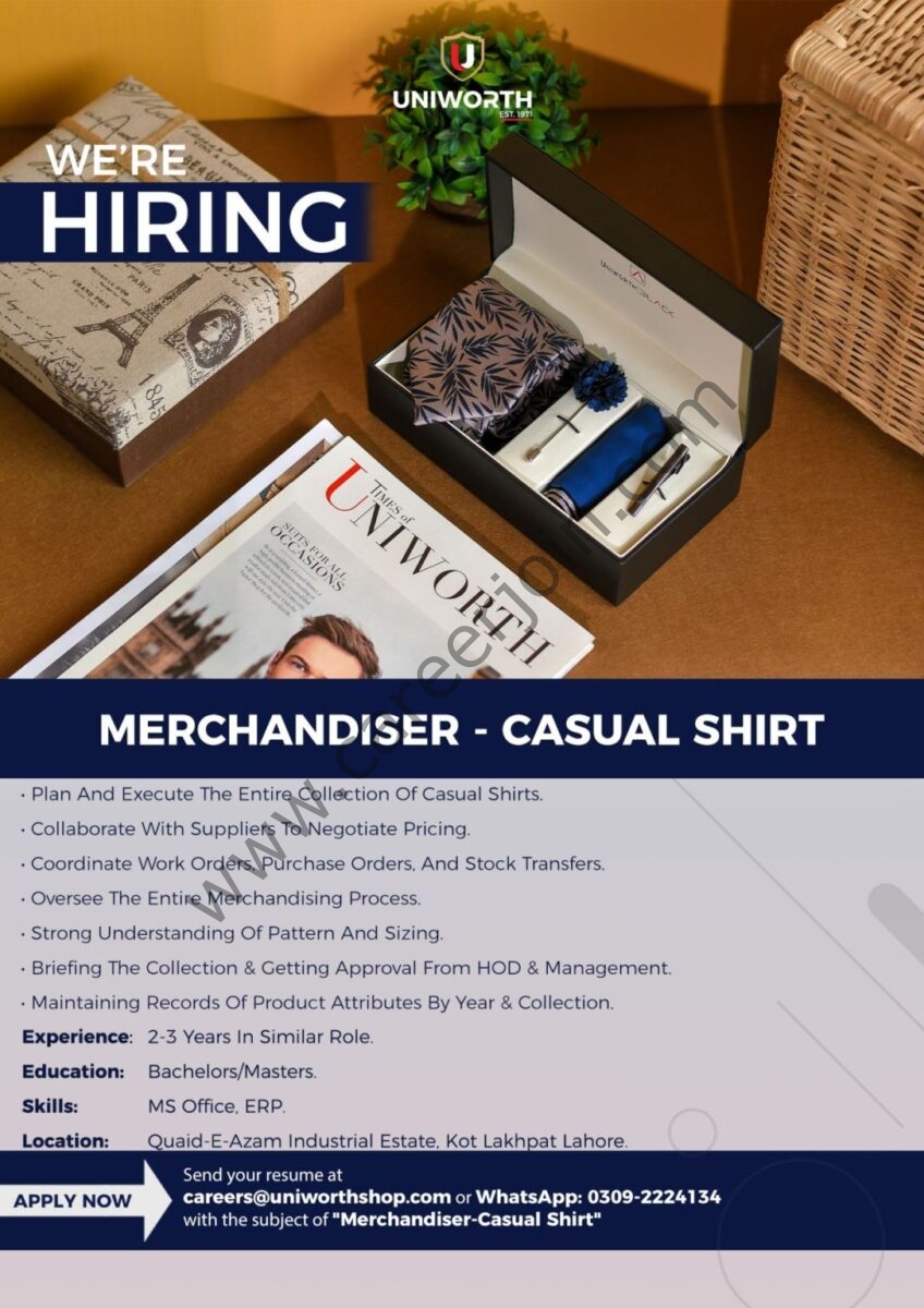 Uniworth Shop Jobs Merchandiser  1