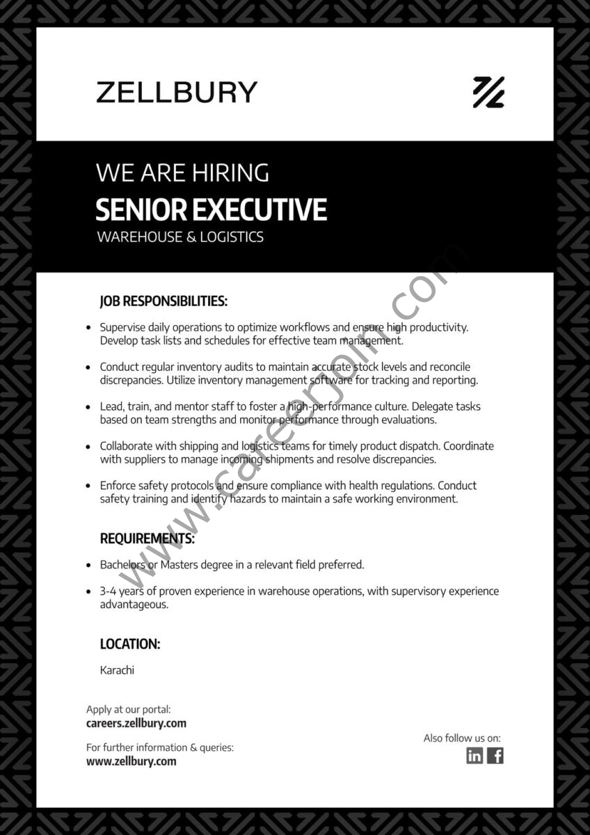  Zellbury Pakistan Jobs October 2024 1