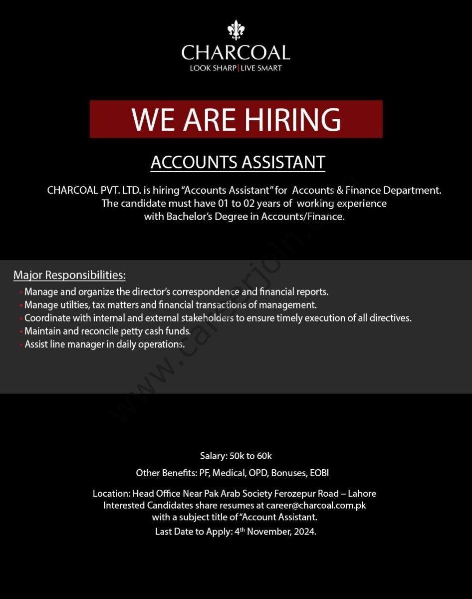 Charcoal Pvt Ltd Jobs Accounts Assistant 1