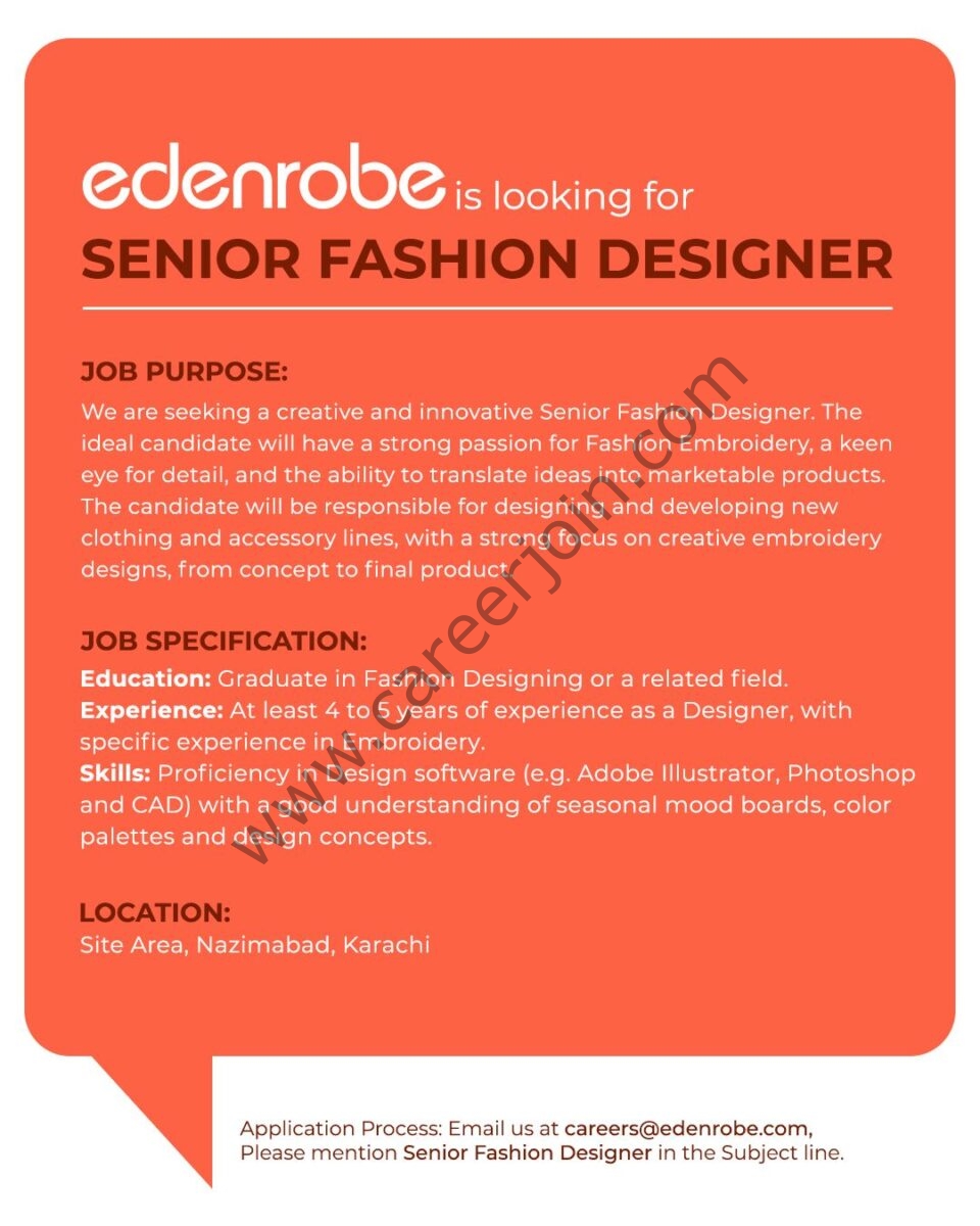 Edenrobe Jobs Sr Fashion Designer 1