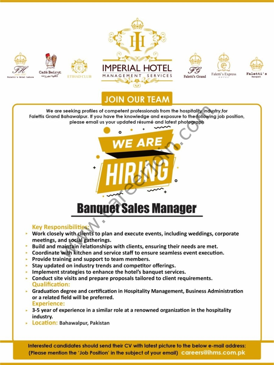 Imperial Hotel Management Services Jobs Banquet Sales Manager 1