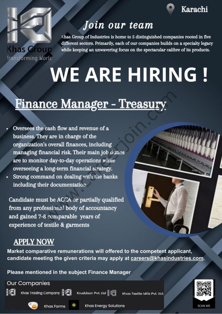 Khas Group Jobs Finance Manager Treasury 1