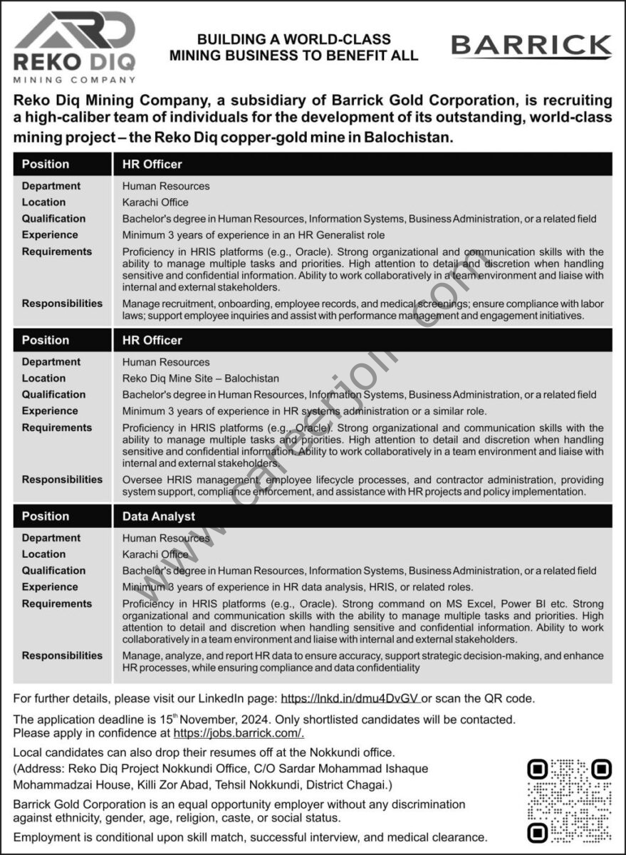 Reko Diq Mining Co Jobs 02 November 2024 Express 1