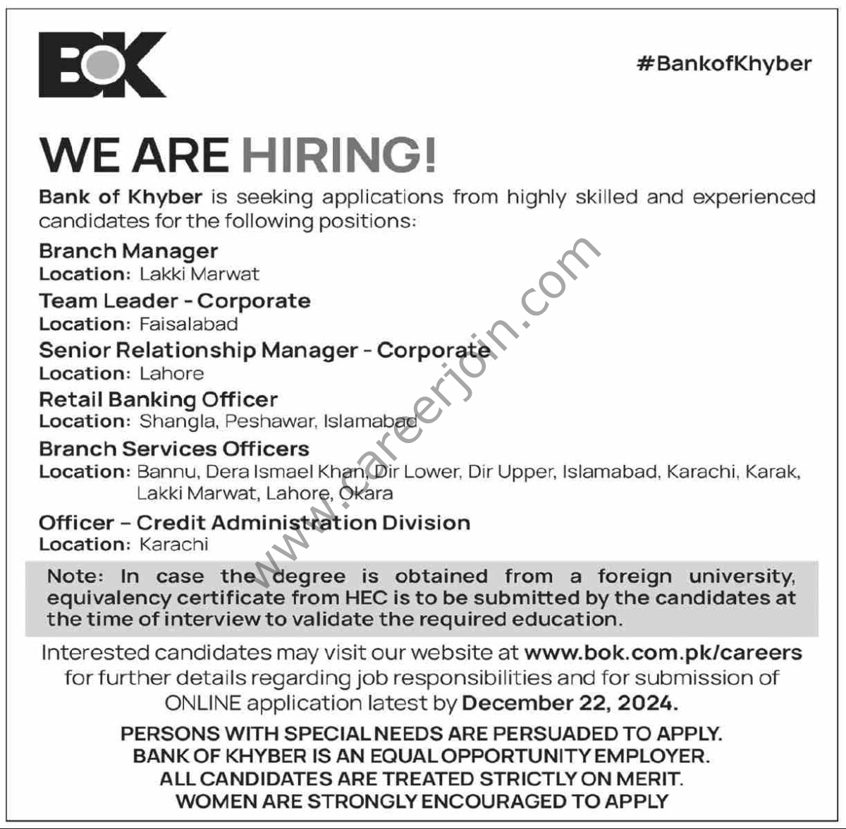 Bank of Khyber BOK  Jobs December 2024 1