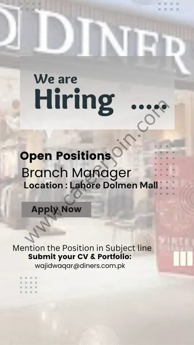 Diners Pakistan Jobs Branch Manager 1