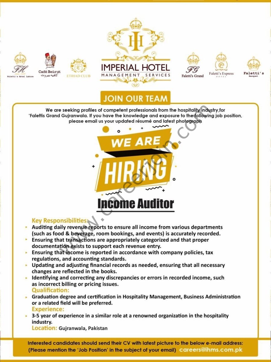 Imperial Hotel Management Services Jobs December 2024 1