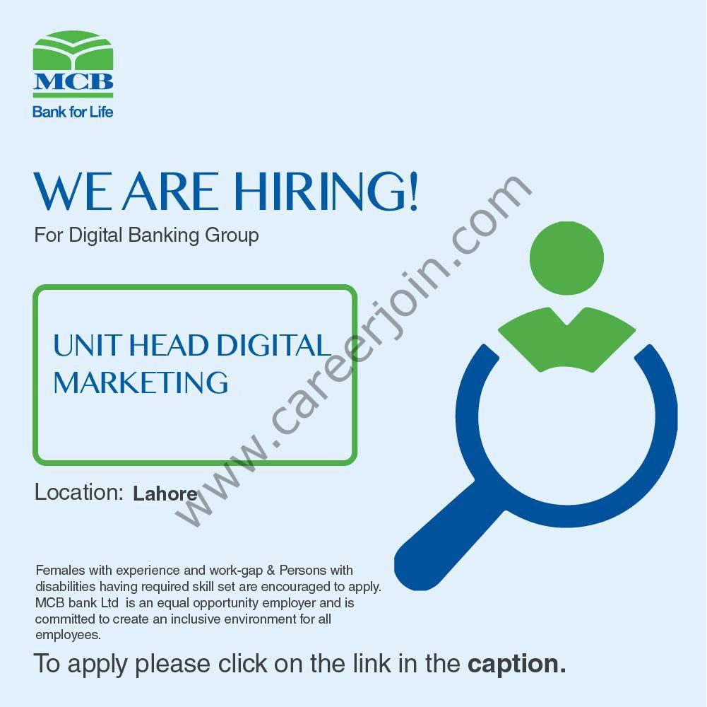 MCB Bank Limited Jobs Unit Head Digital Marketing 1