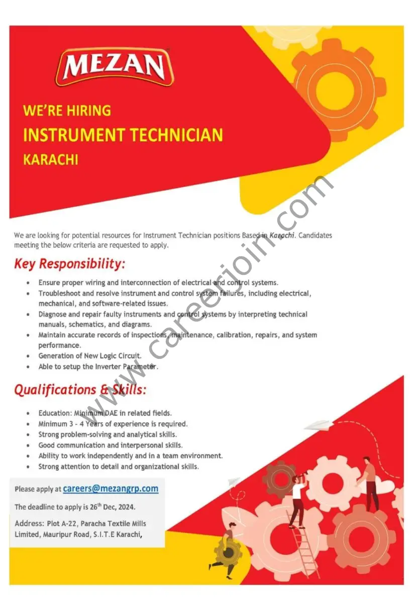 Mezan Group Jobs Instrument Technician 1