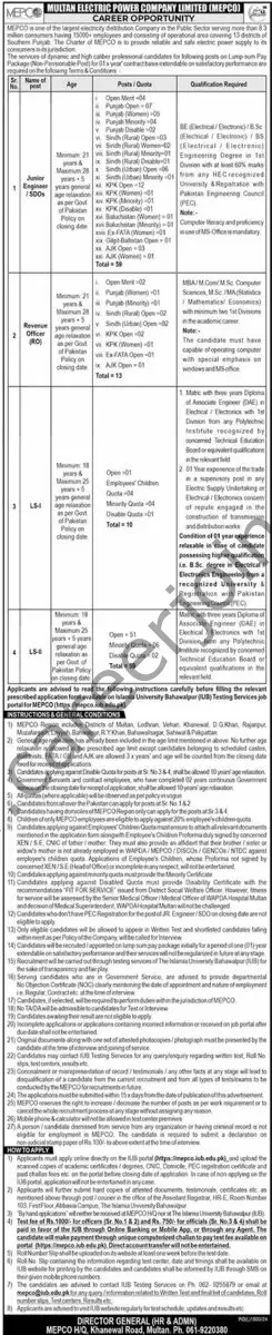 Multan Electric Power Co Ltd MEPCO Jobs 29 December 2024 The News 1