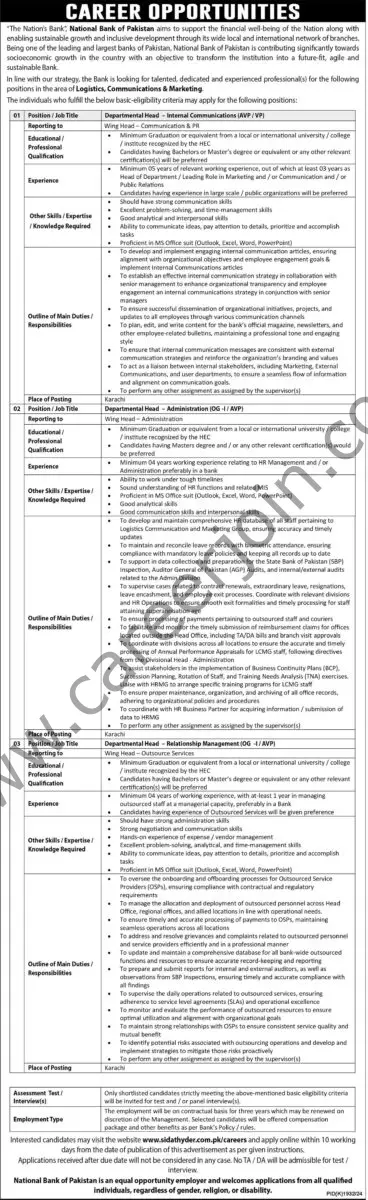 National Bank of Pakistan NBP Jobs 22 December 2024 Express Tribune 1