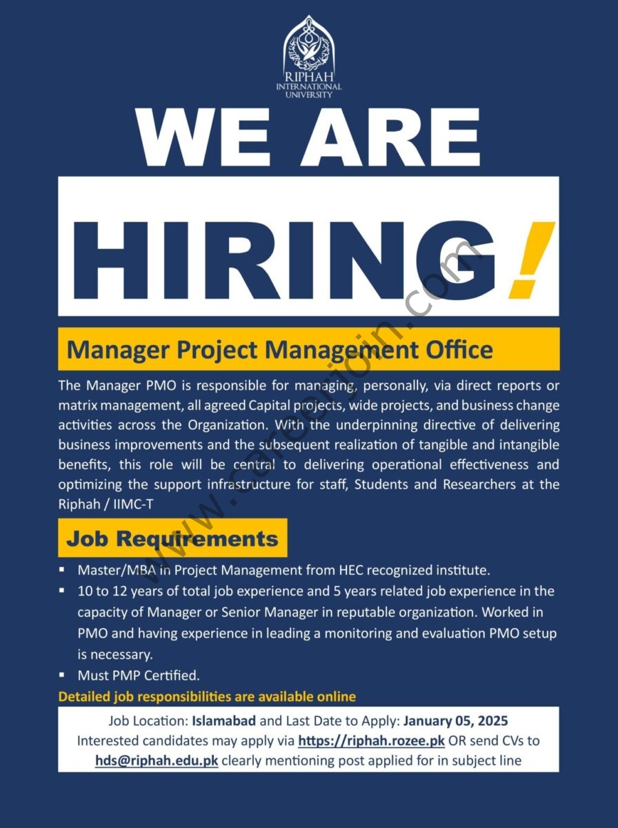 Riphah International University Jobs Manager Project  1