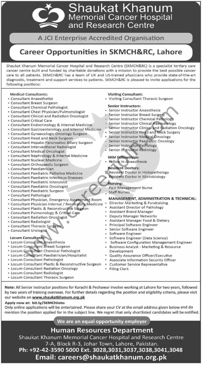 Shaukat Khanum Hospital Jobs 01 December 2024 Dawn 1