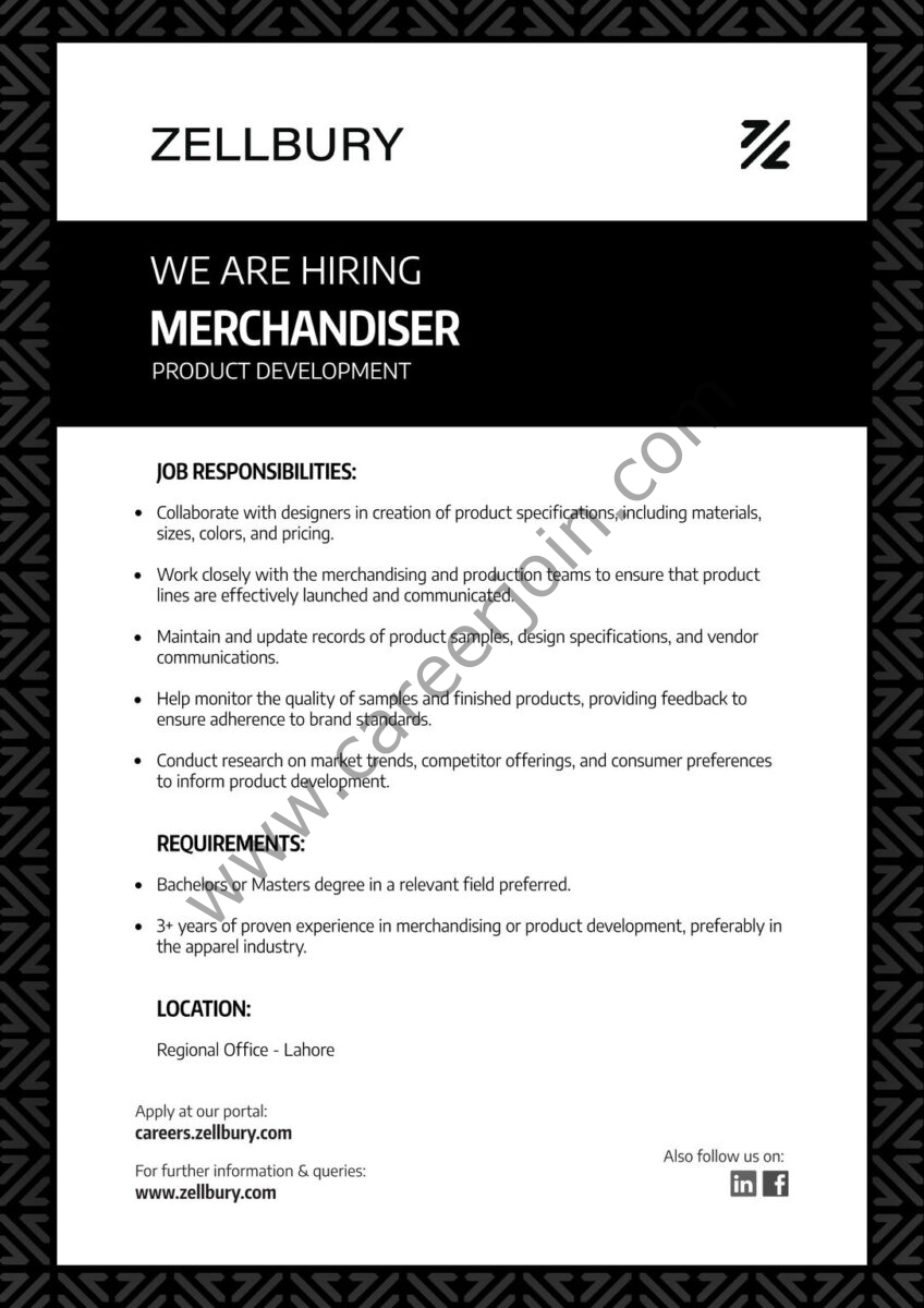 Zellbury Pakistan Jobs December 2024 2