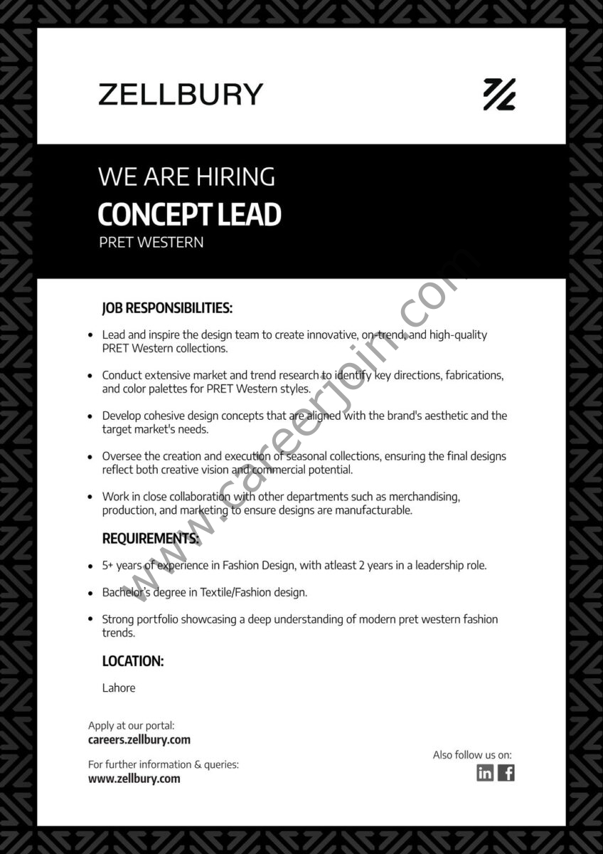 Zellbury Pakistan Jobs Concept Lead 1