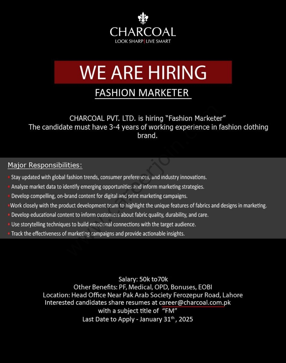 Charcoal Pvt Ltd Jobs Fashion Marketer 1