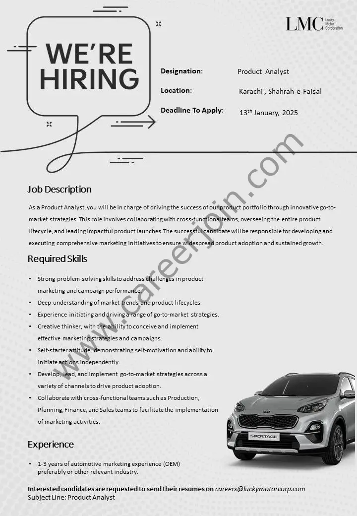 Lucky Motor Corporation LMC Jobs January 2025 2