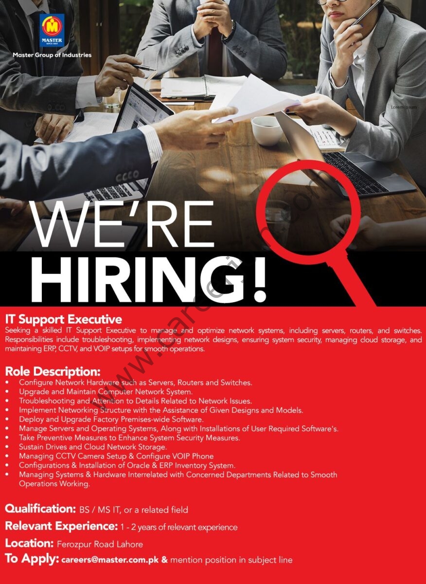 Master Group Of Companies Jobs IT Support Executive 1