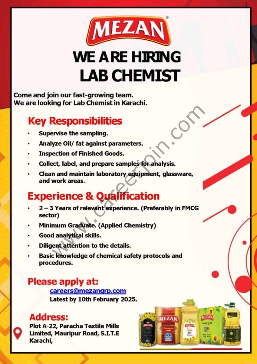 Mezan Group Jobs Lab Chemist 1