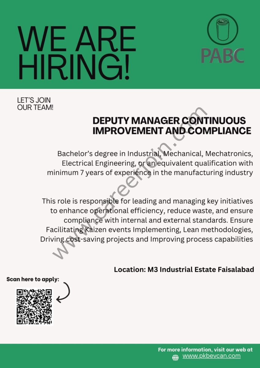 Pakistan Aluminium Beverage Cans Limited PABC Jobs Deputy Manager  1