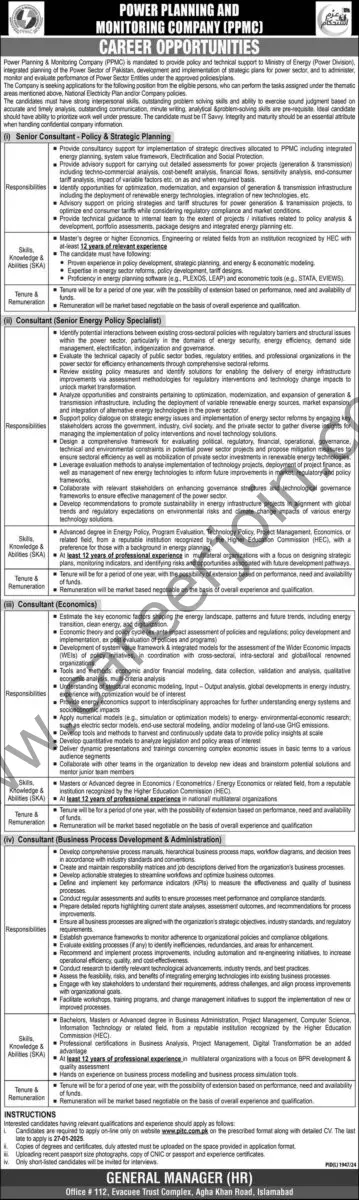 Power Planning & monitoring Co PPMC Jobs 12 January 2024 Express 1