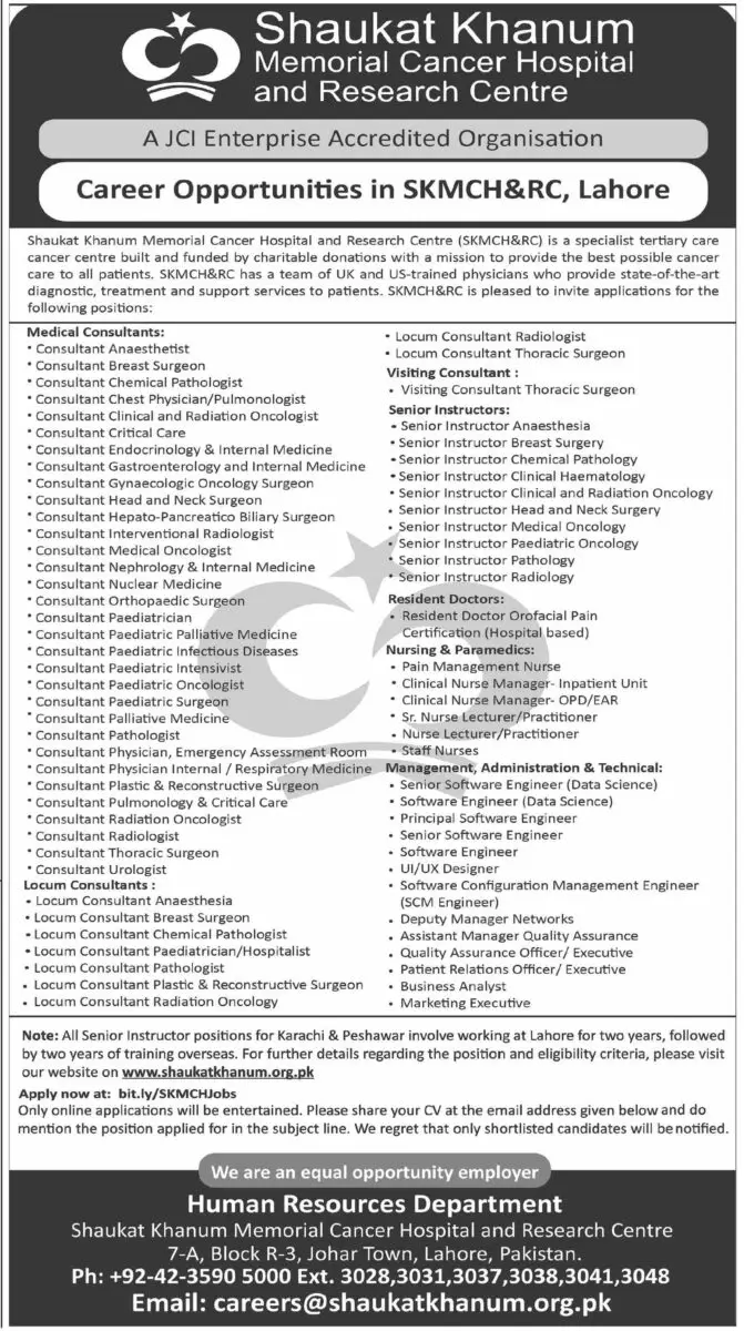 Shaukat Khanum Hospital Jobs 05 January 2025 Dawn 1