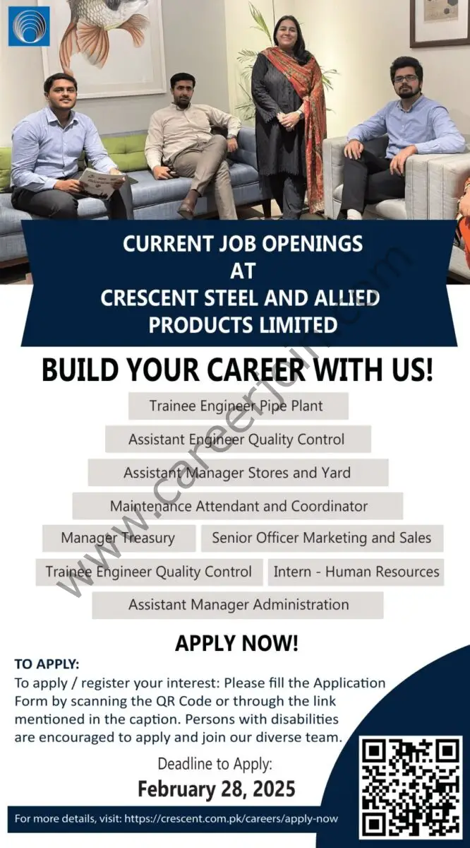 Crescent Steel & Allied Products Limited Jobs February 2025 1