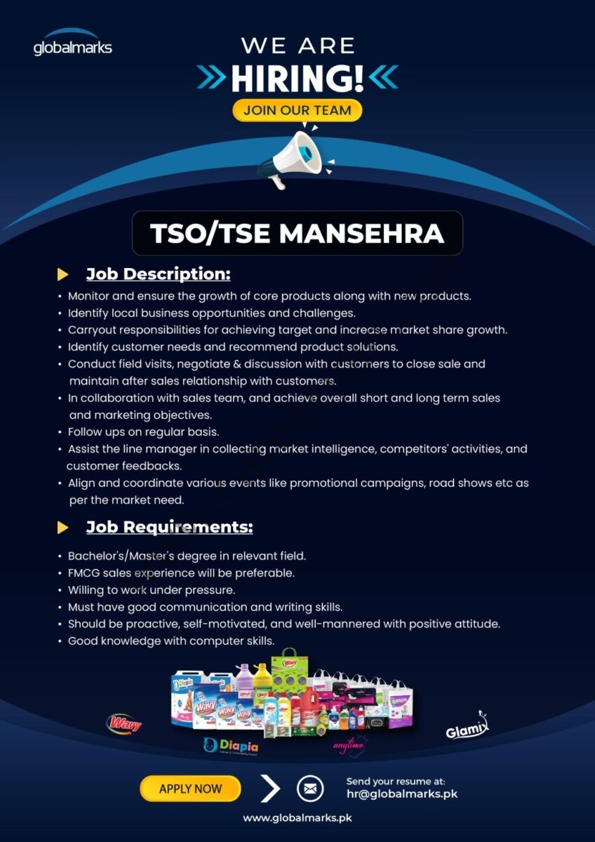 Global Marks Pvt Ltd Jobs Territory Sales Executive 1